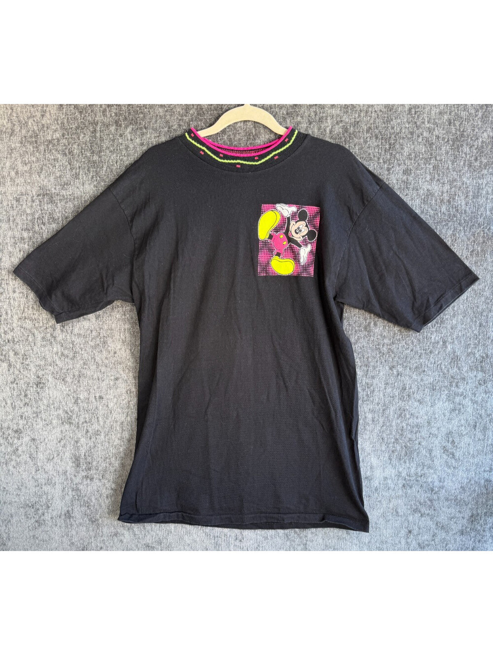 VTG 80's Mickey Wear Mickey Mouse Disney Black T Shirt Single Stitch USA